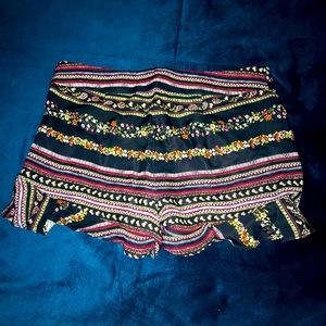 LOFT Floral Riviera Ruffled Hem Shorts